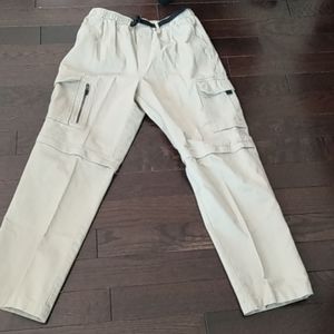 Cargo pants that in unzip and turn into shorts